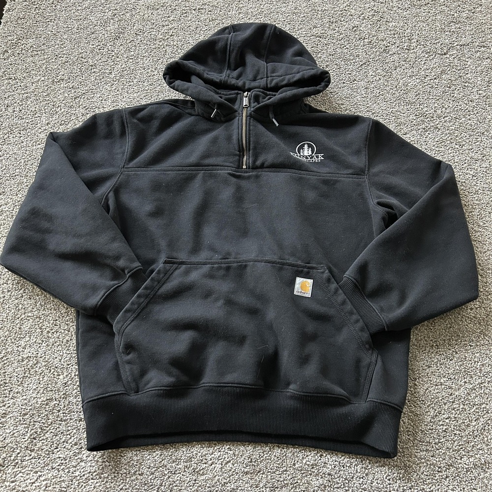 Carhartt Hoodie Mens L Fleece 1/4 Zip Rain Defender Funyak Landscapes Sweatshirt